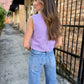 Darby Denim Top- Lavender