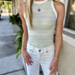 Astra Racerback Tank- Lemon Stripe