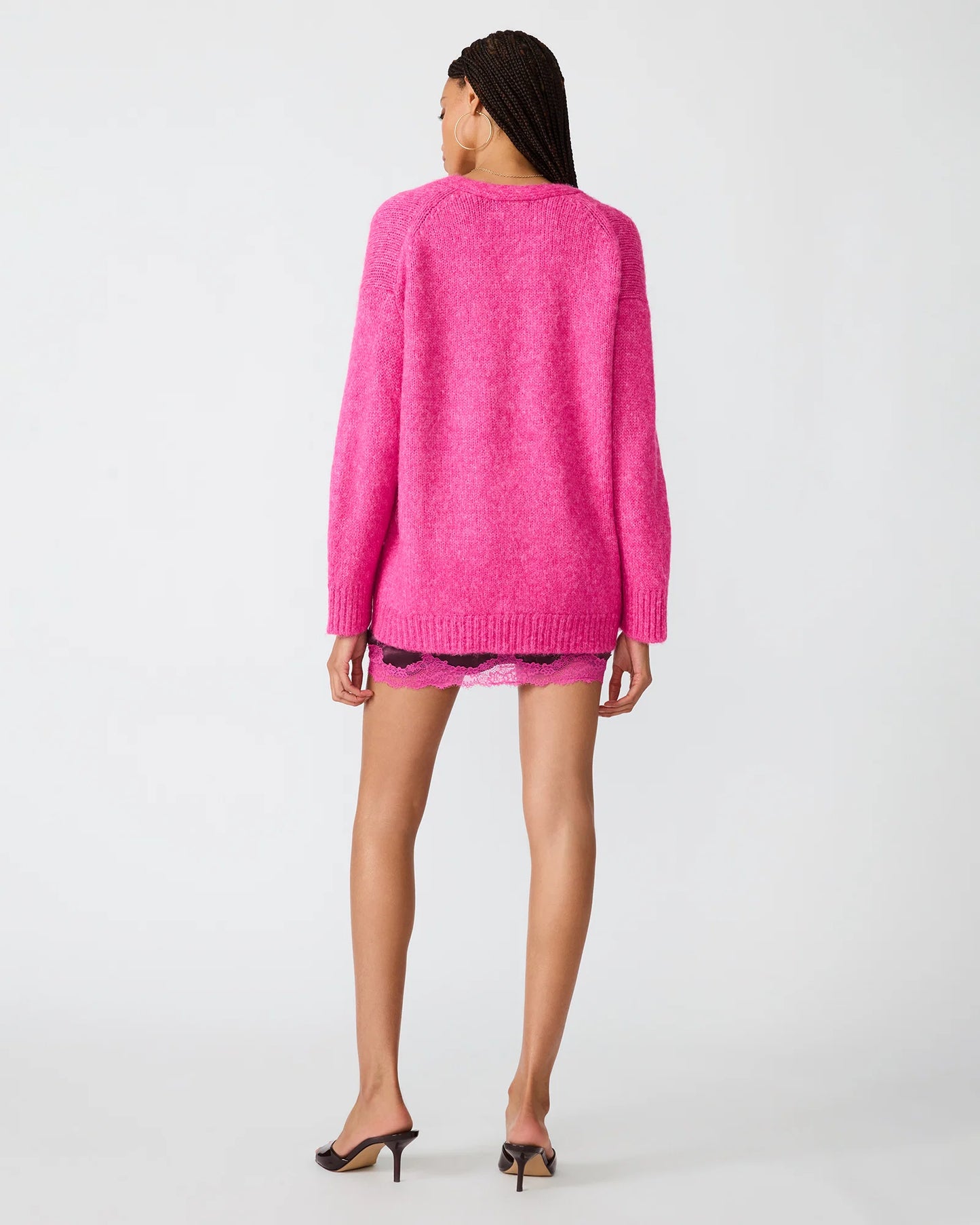 Finley Oversized Sweater- Pink Violet