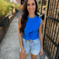 Twist Front Top- Blue
