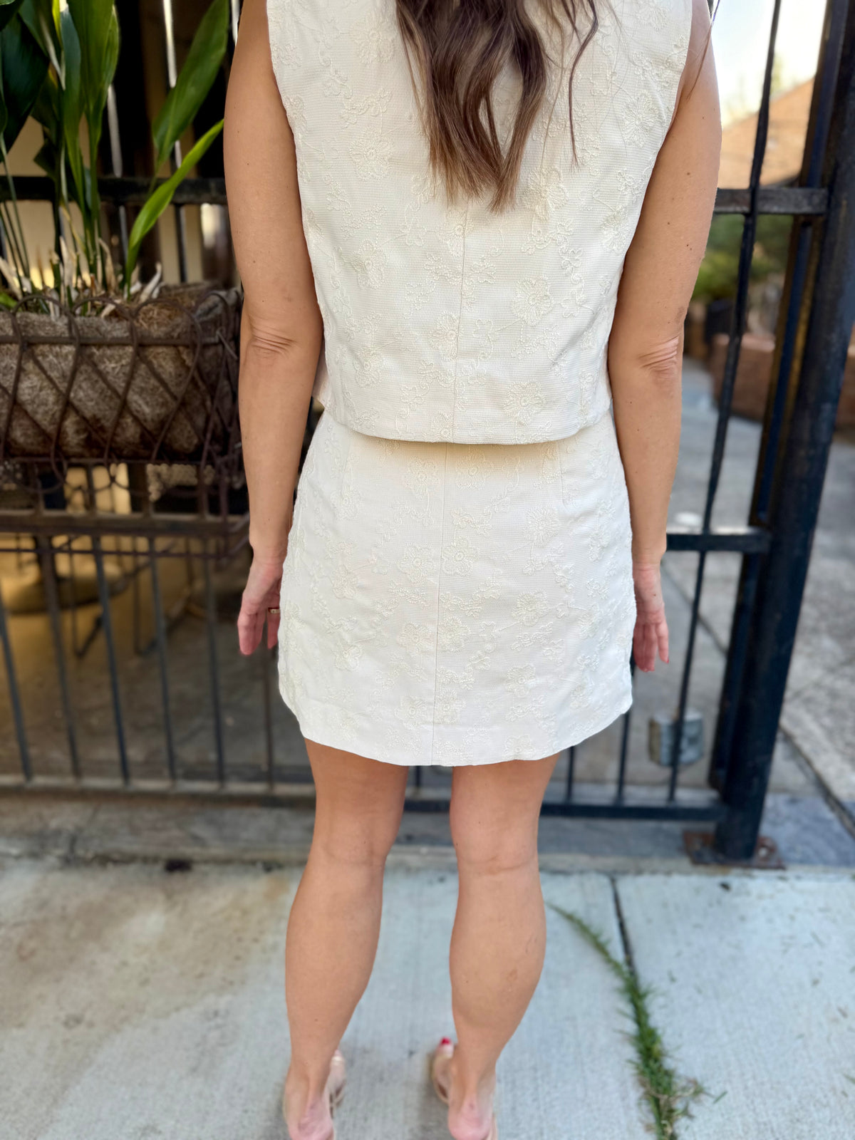 Garden Party Embroidered Top- Ecru