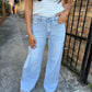 Raven Mom Wide Leg Denim- Light Wash