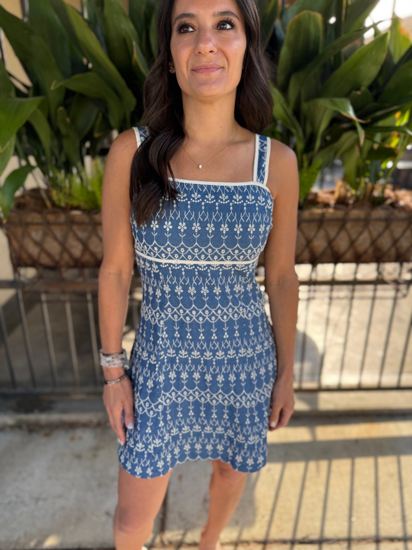 Robbie Embroidered Denim Dress