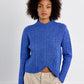 Asymmetrical Cable Sweater- Royal Blue