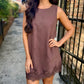 Lacey Suede Dress- Brown
