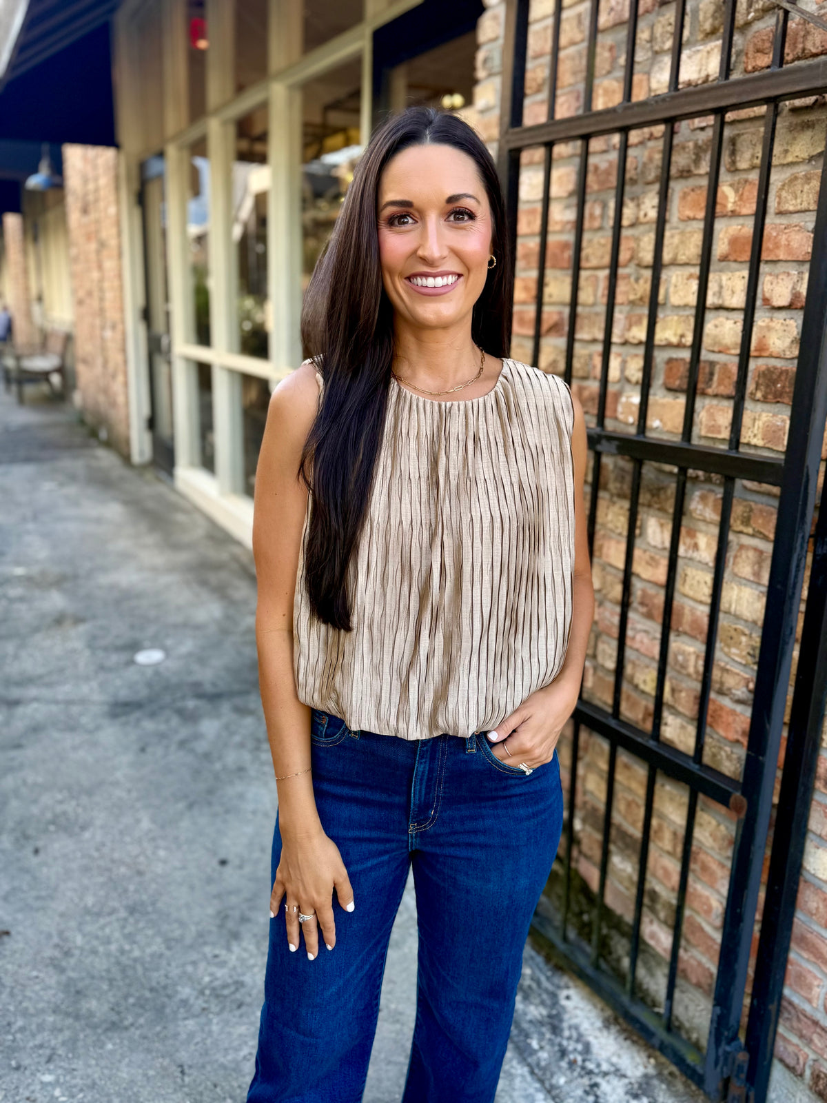 City Daze Top- Taupe