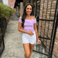 Leslie Off Shoulder Top- Lavender