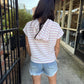 Davis Striped Hooded Top- Pink
