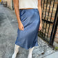 Kaylee Satin Maxi Skirt- Dusty Navy
