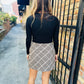 Gossip Girl Plaid Mini Skirt- Brown Multi