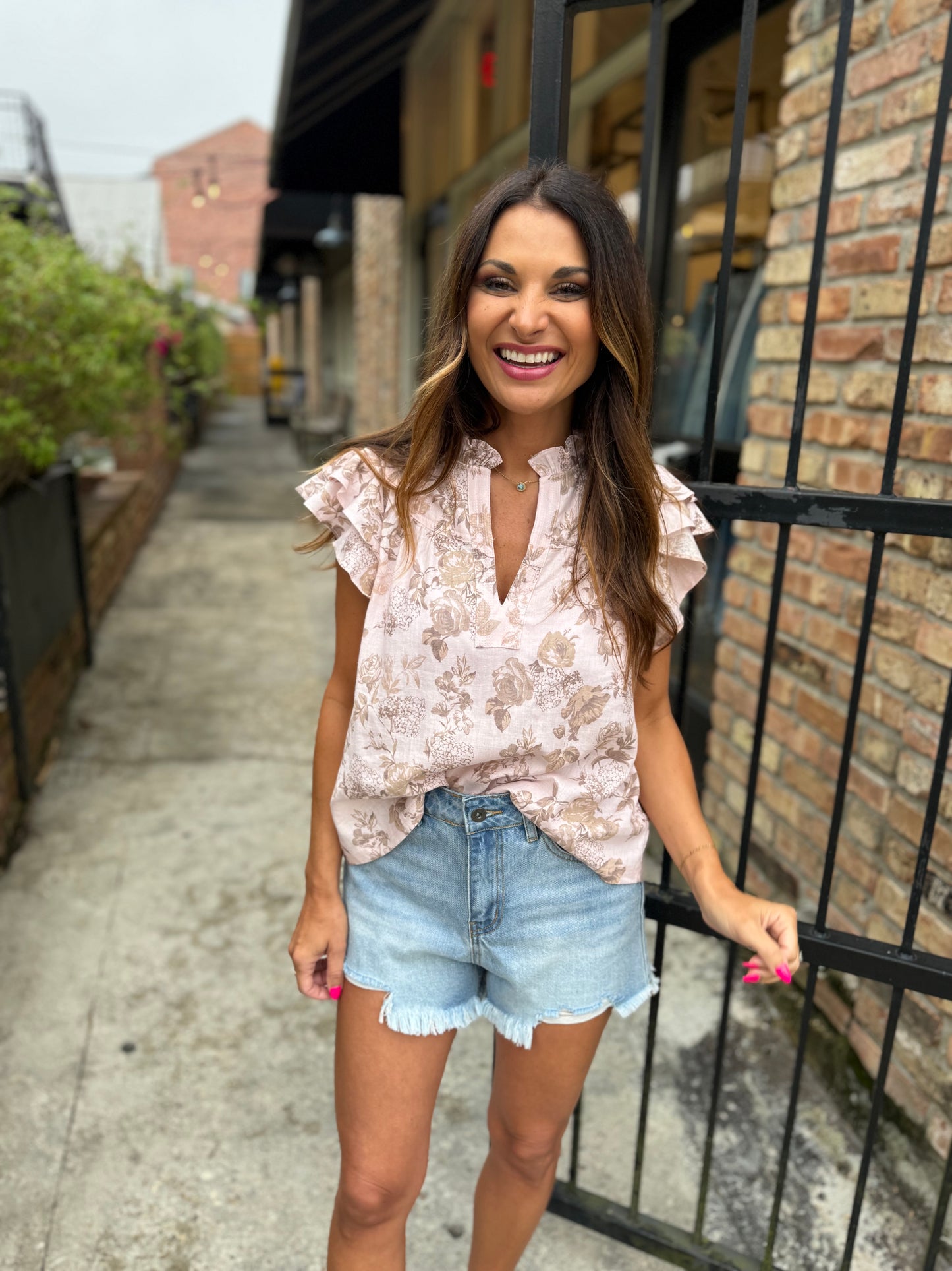 Regina Floral Ruffle Blouse