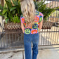 Checkered Pumpkin Knit Top