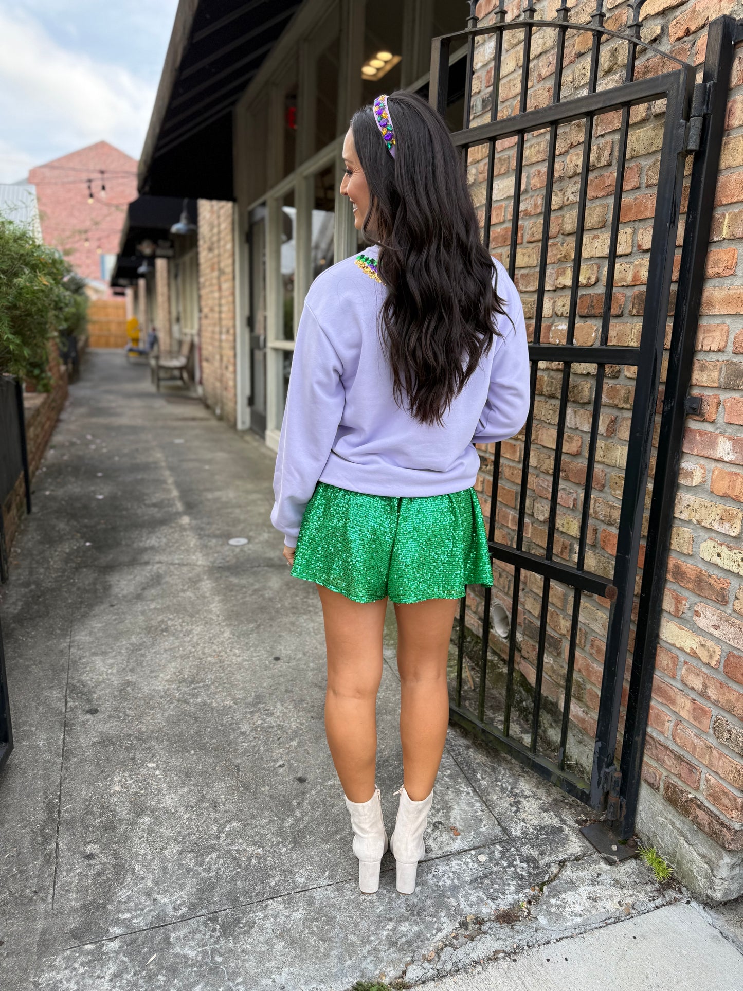 Leia Sequin Shorts- Green