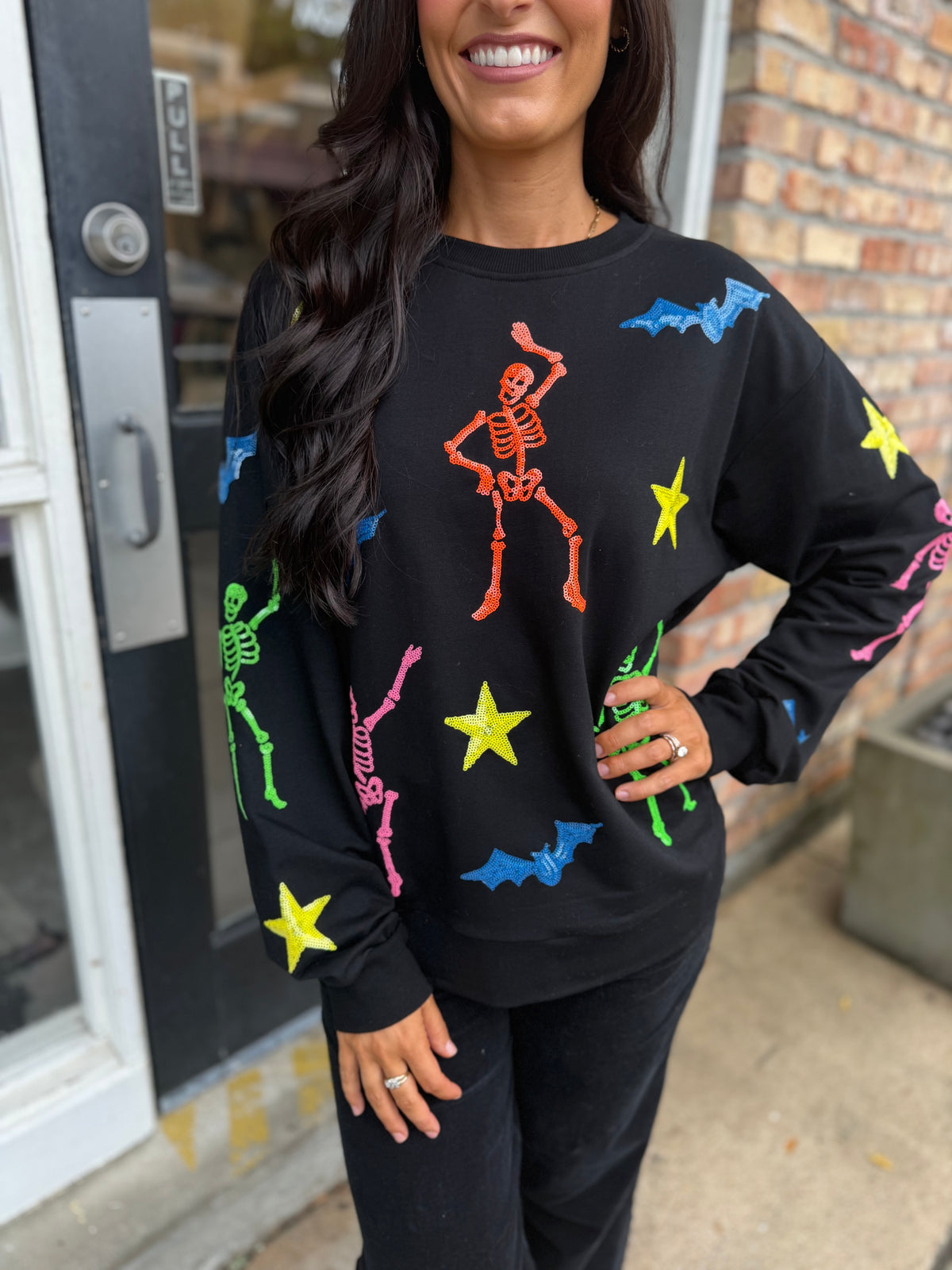 Skeleton Sweatshirt- Black/Multi