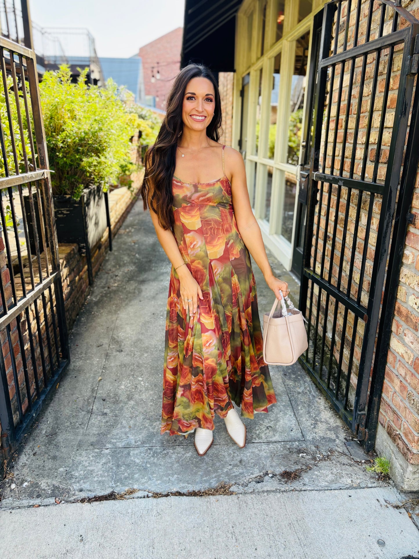 Heart Beats Godet Maxi Dress- Rose Petal