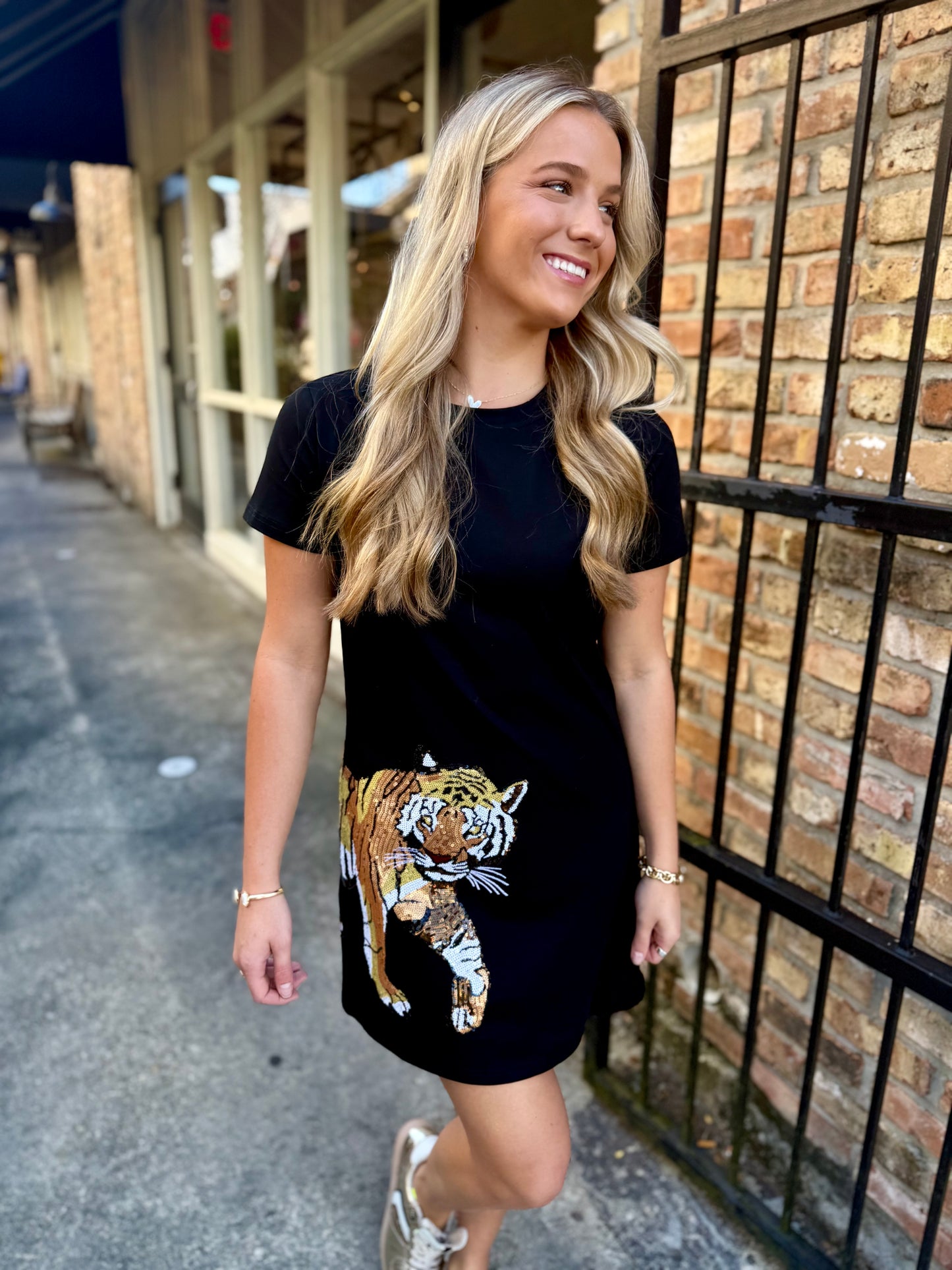 Tiger Wrap Around Dress- Black