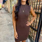 Going Places Mini Dress- Chocolate