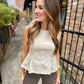 Peplum Shell Top- Cream