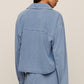 Z Supply Cropped Reese Button Up- Santorini Indigo