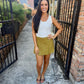 Volly Pleated Mini Skort- Olive