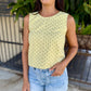 Luna Polka Dot Top- Dessert Yellow