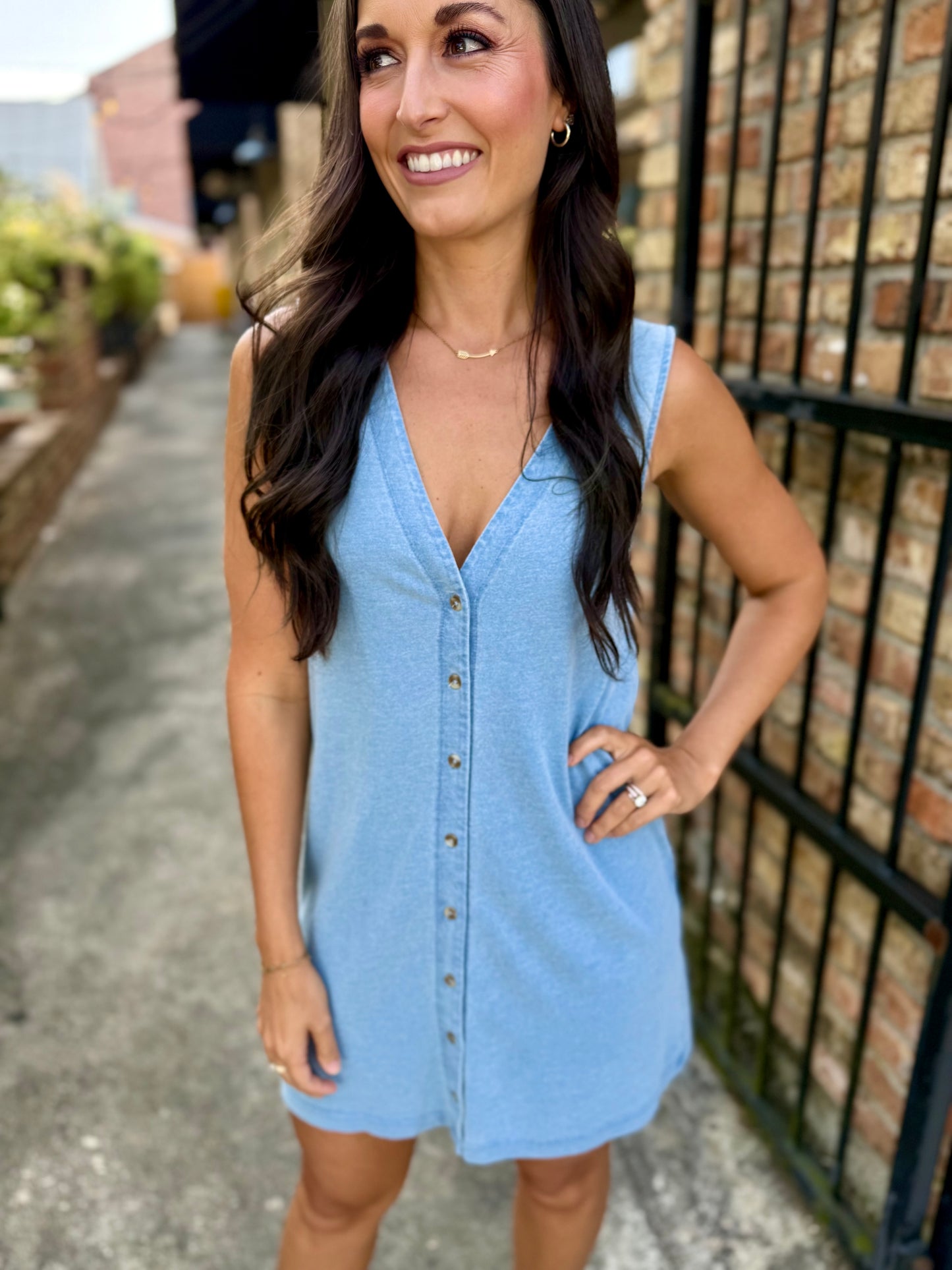 Z Supply Solace Mini Dress- Denim