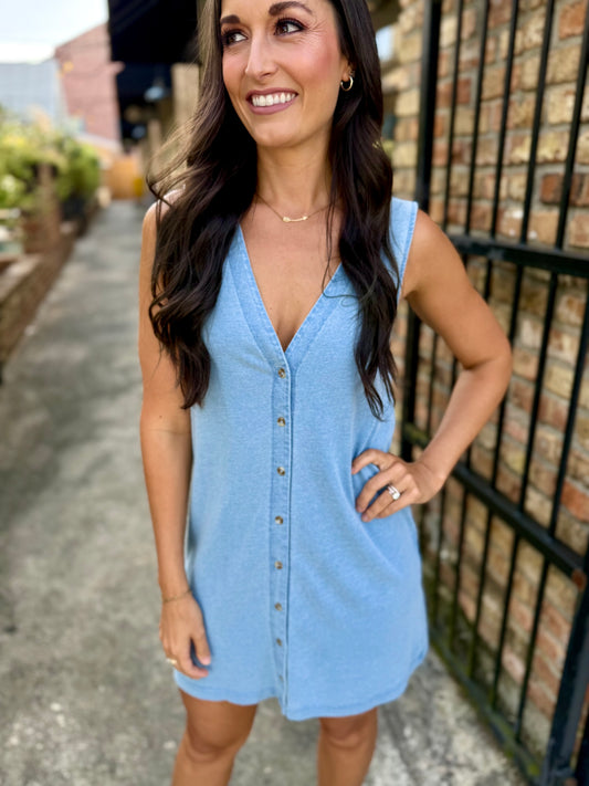 Z Supply Solace Mini Dress- Denim