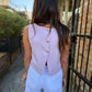Nia Button Back Tank- Lavender