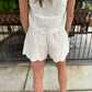 Pitt Eyelet Scalloped Shorts- Beige