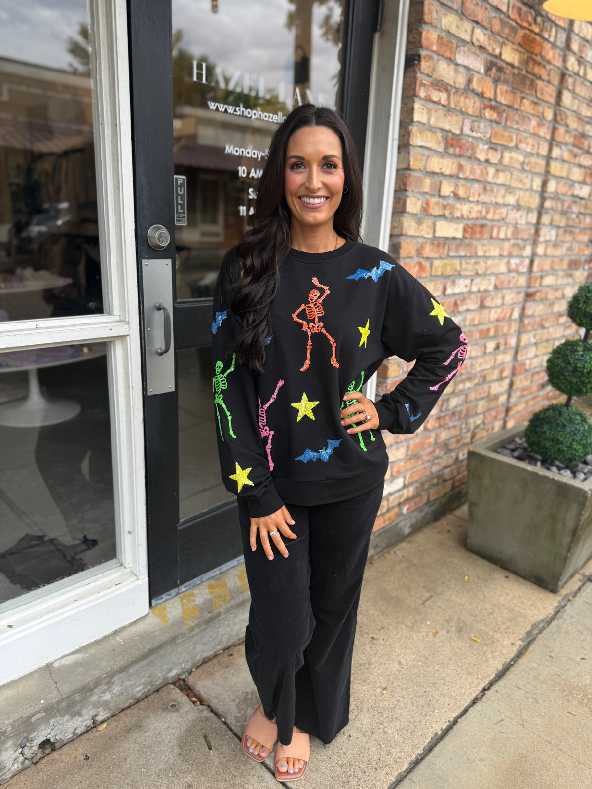 Skeleton Sweatshirt- Black/Multi