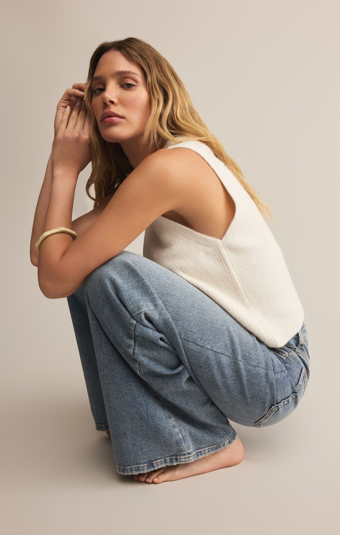 Z Supply Bryce Sweater Vest- Crystal