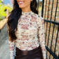 Giddy Up Mesh Top- Brown Multi