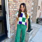 Cleopatra Checkered Sweater Top- Ivory