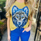 Wolf Glitter Head Tank- Gold