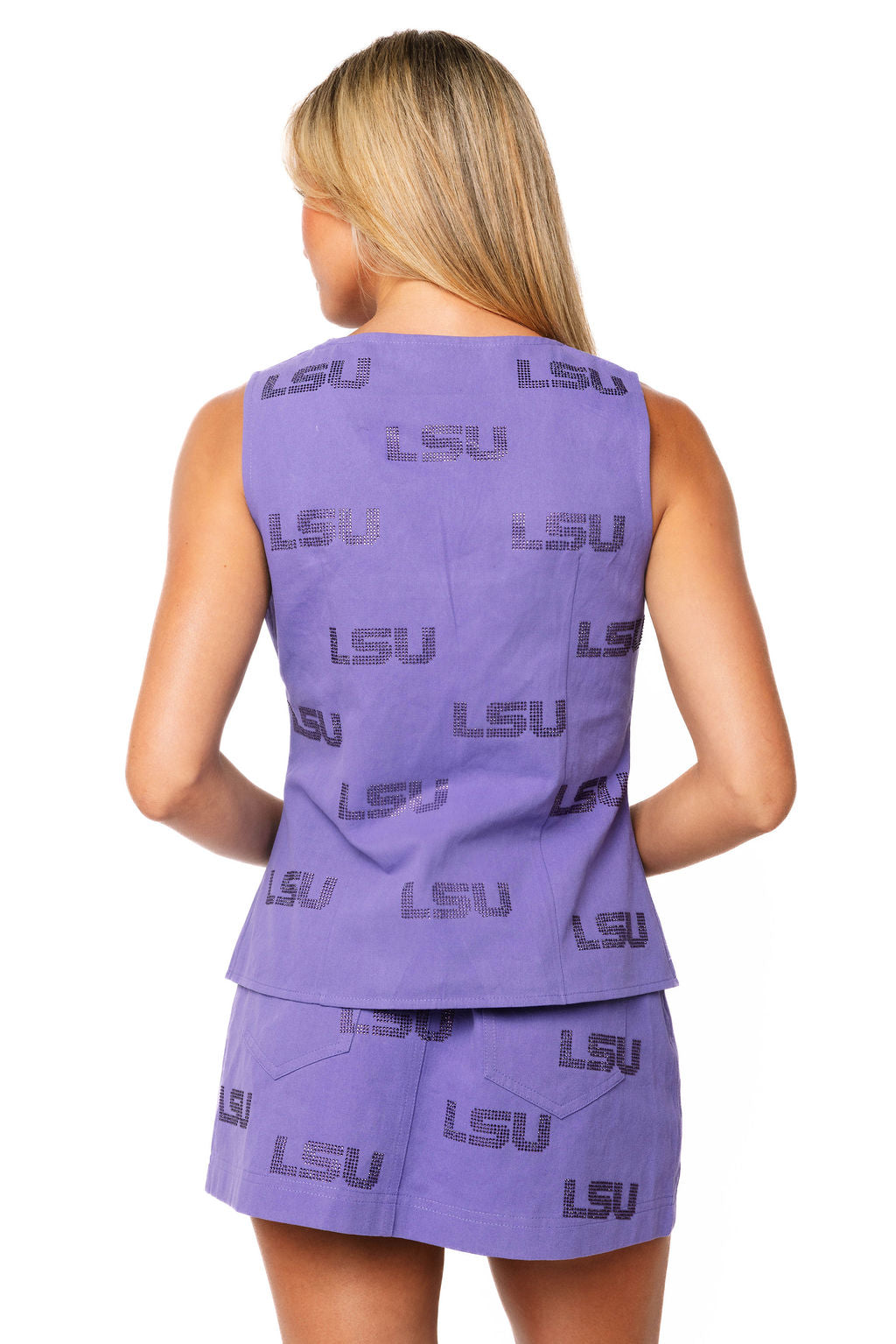 Queen LSU Tonal Rhinestone Skirt