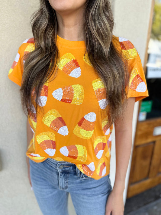 Candy Corn Tee-Orange