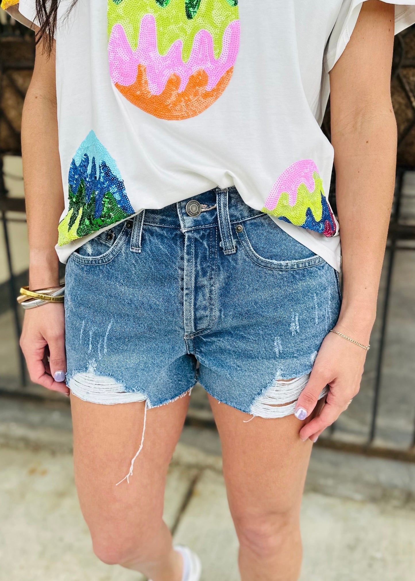 Z Supply Class HR Denim Shorts- Vintage Indigo