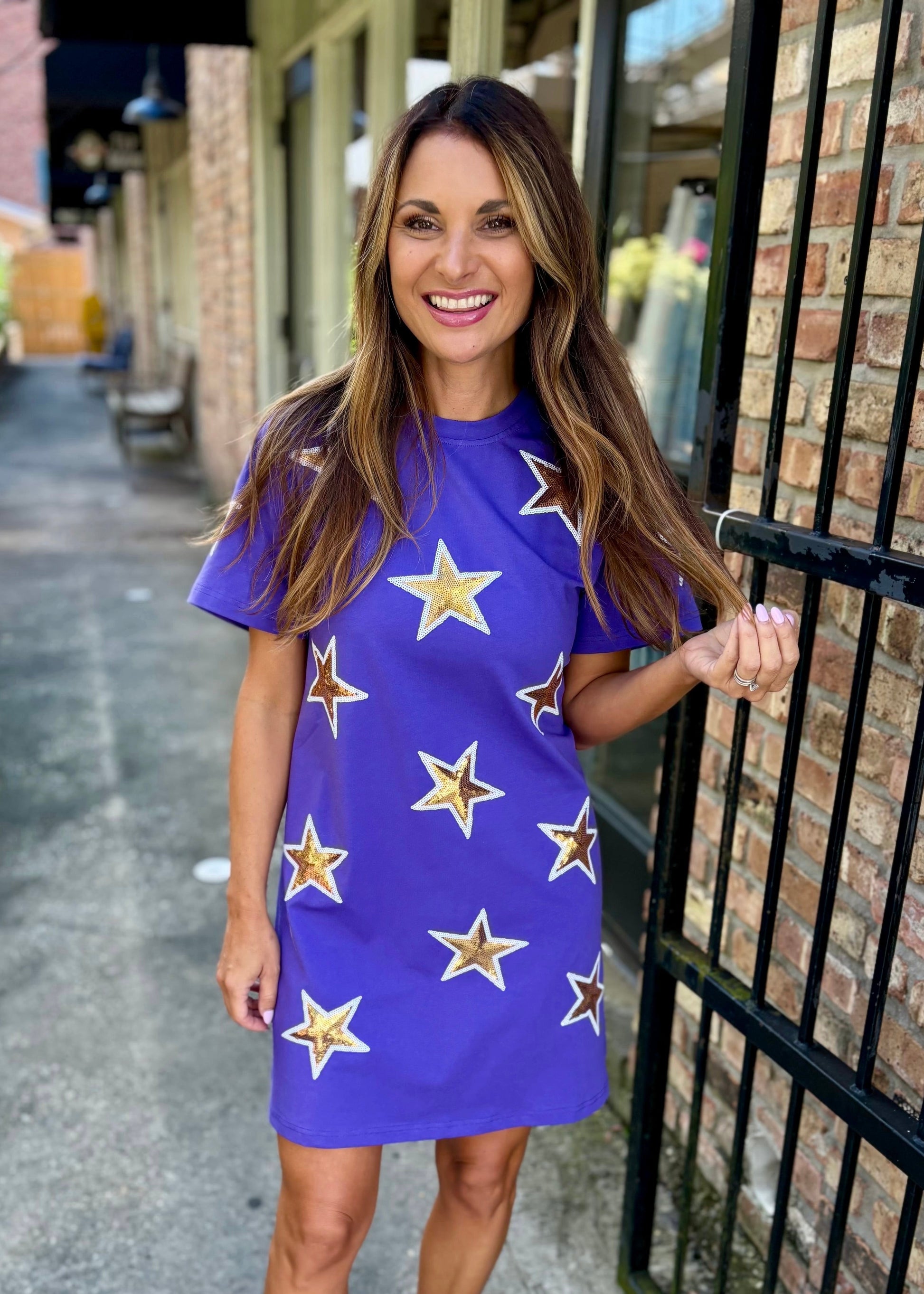 Gameday Star Dress- Purple & Gold Hazel Lane Boutique Gameday Star Dress- Purple & Gold Hazel Lane Boutique