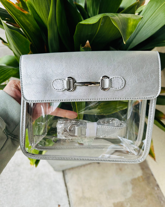 Travis Clear Stadium Bag- Silver