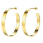Clea Flat Hoop Earrings- Shiny Gold