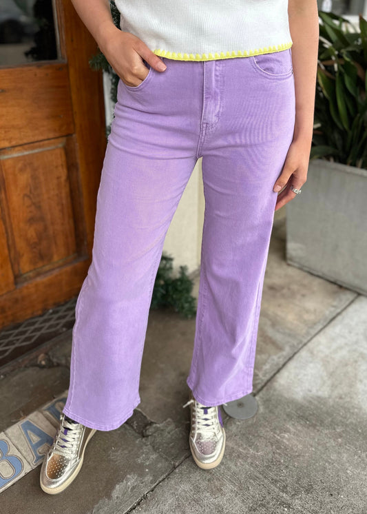 Cleopatra Wide Leg Denim- Lavender