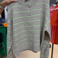 Sadie Striped Knit Cardigan- Oatmeal/Macha