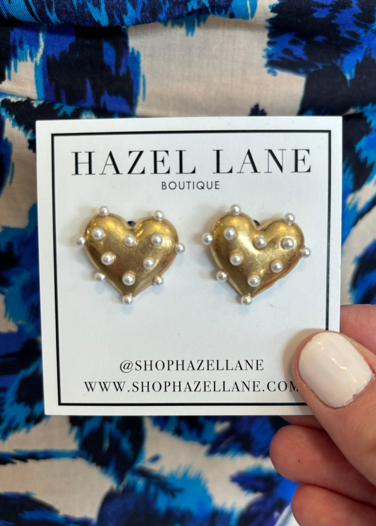 Gold/Pearl Heart Studs