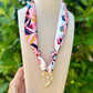 Scarf Necklace- Geo/Pearl Heart