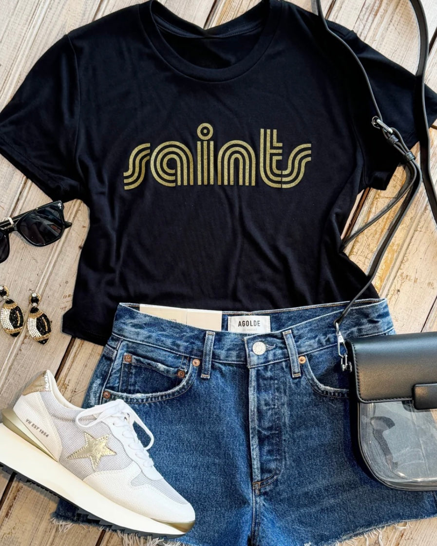 Saints Crop Tee- Black