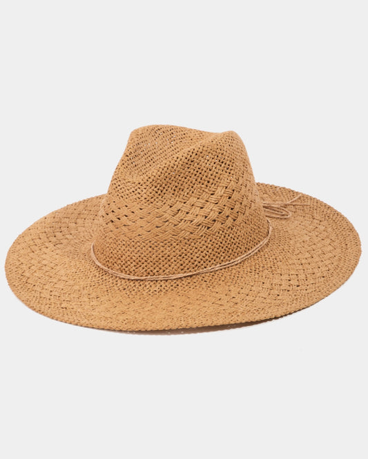 Tropez Straw Braided Sun Hat- Khaki