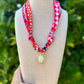 Scarf Necklace- Bright Blossom/Rhinestone Mary