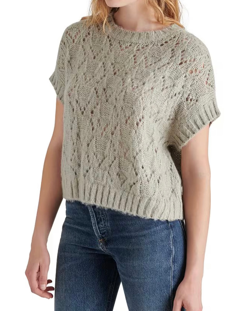 Wilson Sweater Top- Light Grey