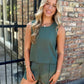 Z Supply Sloane Linen Tank- Everglade