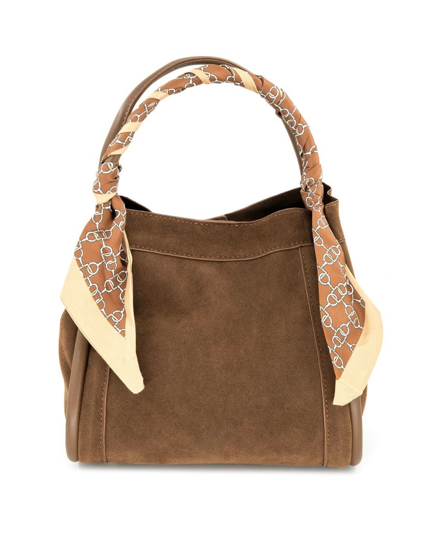 Gianna Suede Bag- Chocolate